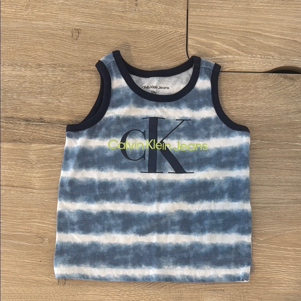 Calvin Klein Kids Blue Tie-Dye Tank Top 12 MONTHS